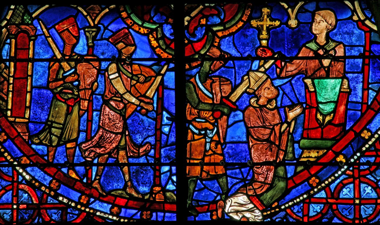 St Thomas Becket rukoilee ennen kuin kolme ritaria murhaavat hänet (w18) tekijältä French School