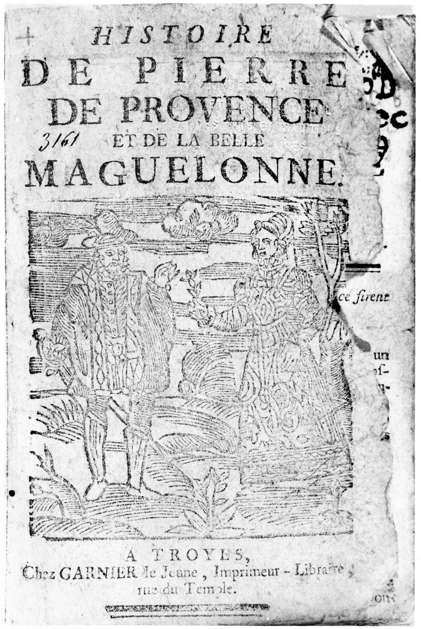 Pierre de Provencen ja Belle Maguelonnen tarina, Bibliotheque Bleue, Troyes, 1738 tekijältä French School