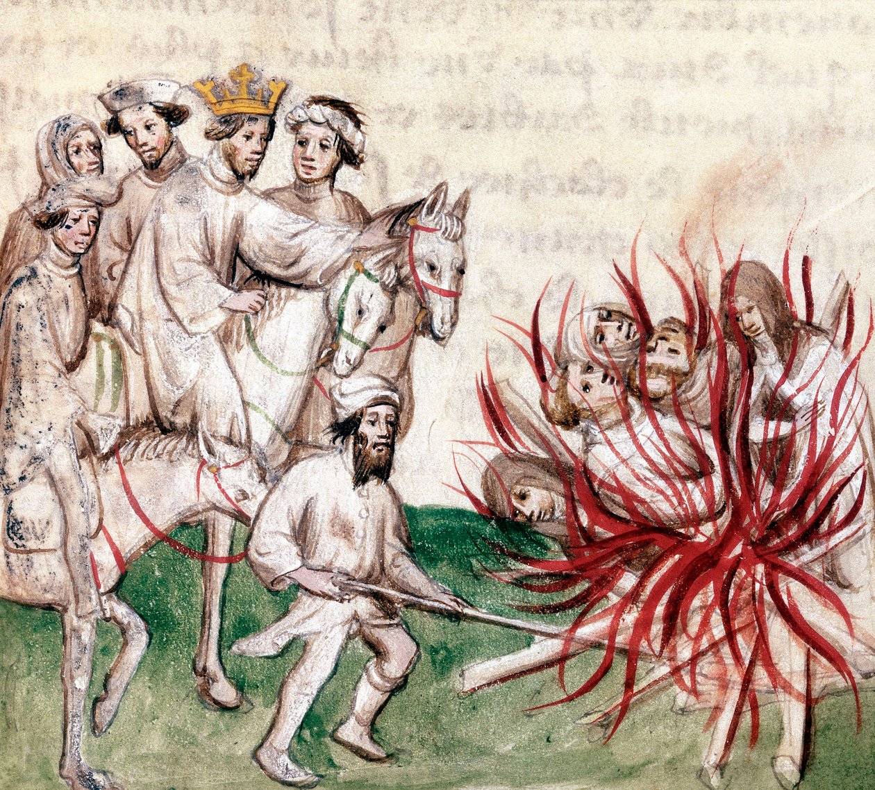 Temppeliherrojen anominen: Kuningas Philip IV dit le bel et teloittaa temppeliritarikunnan suurmestari Jacques de Molay (Molai) ja useita hänen tovereistaan harhaoppista ja irstailusta. tekijältä French School