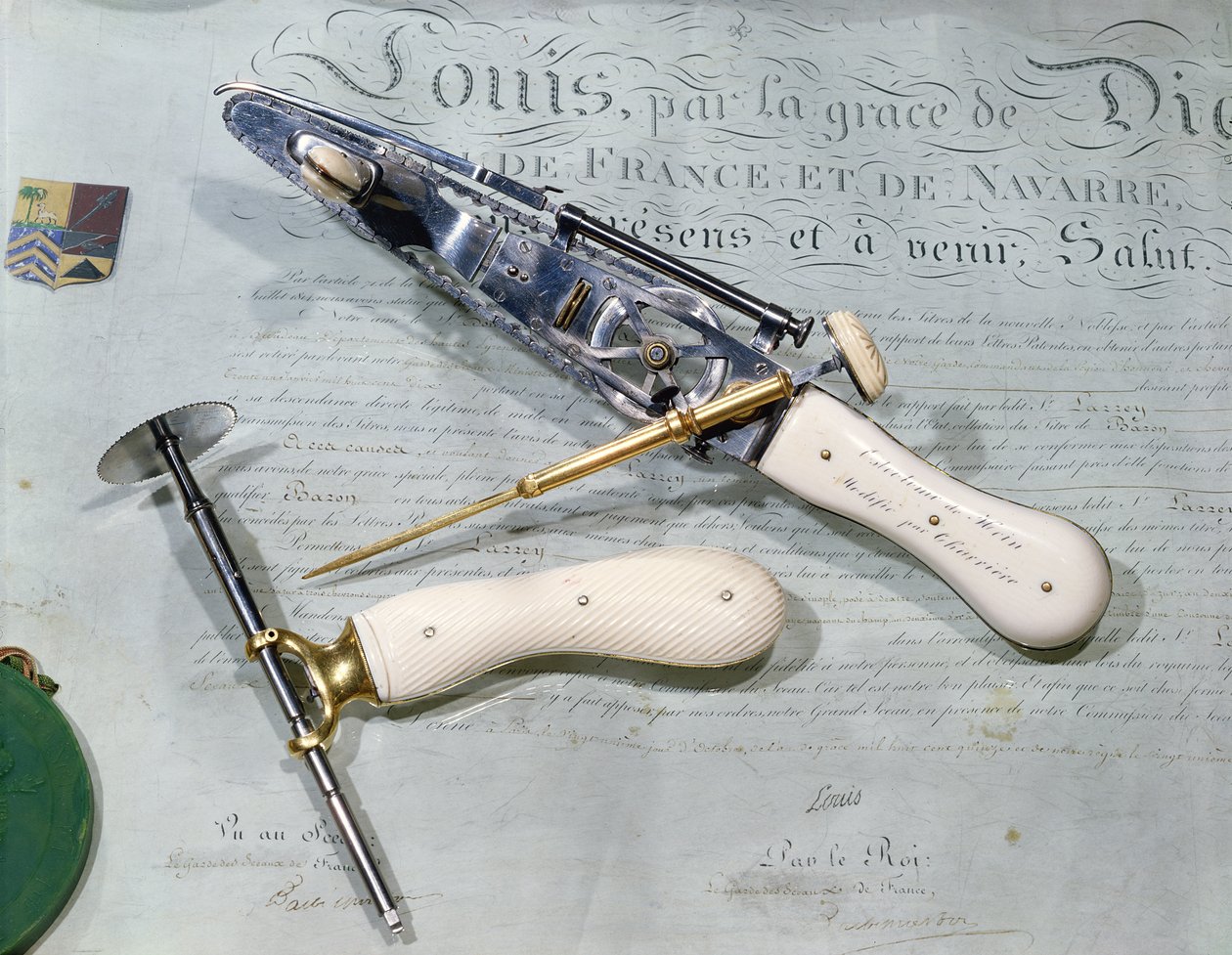 Paroni Dominique Jean Larreyn (1766-1842) aikaan amputaatiossa käytetyt kirurgiset instrumentit tekijältä French School