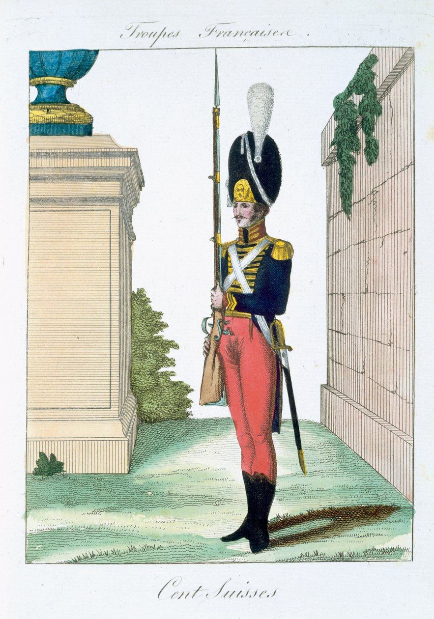 Swiss Centurian, Troupes Francaises, pubi. Bassetissa, Pariisissa, noin 1790 tekijältä French School