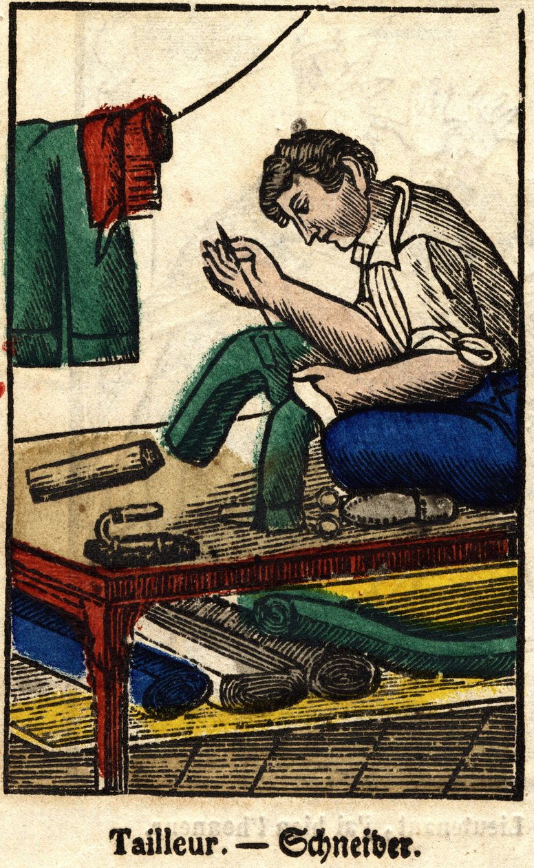 Räätälöidä; Kauppasarja, kuva 1800-luvun Epinalista. tekijältä French School