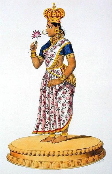 Kouveran vaimo Tchitralekha, kaiverrus C. de Motte (1785-1836) (väri litho) tekijältä French School