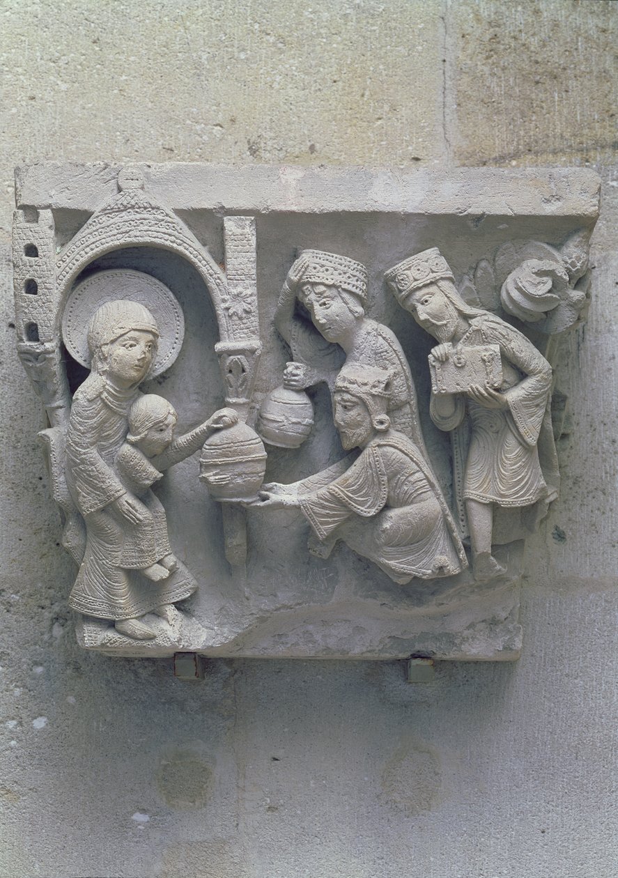 Adoration of the Magi, alkuperäinen pääkaupunki katedraalin laivasta tekijältä French School
