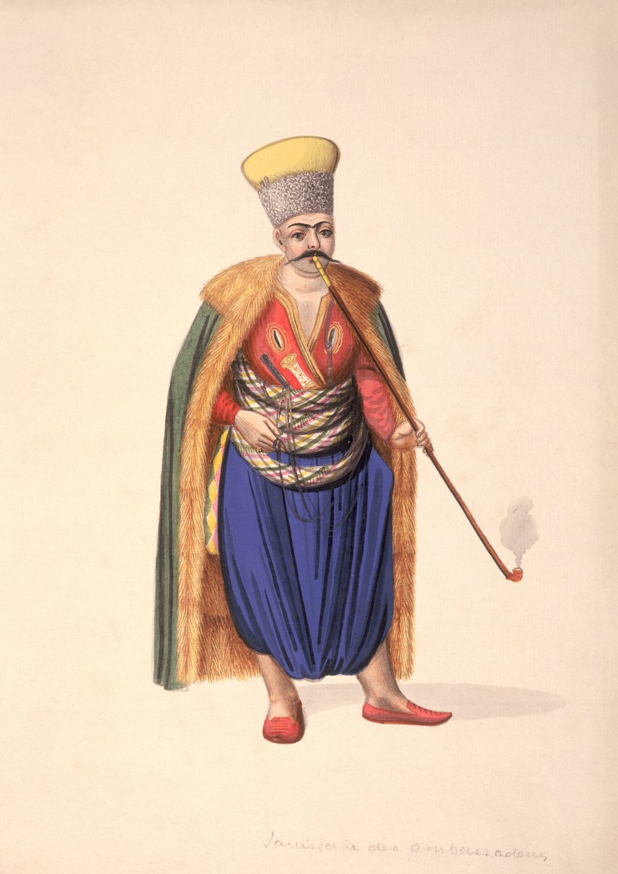 Ambassadors Janissary, ottomaanien aika, 1700-luvun kolmas neljännes (wc paperilla) tekijältä French School