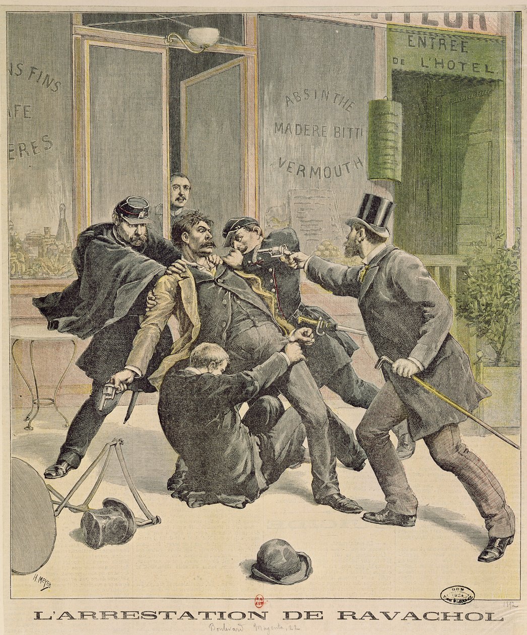 The Arrest of Ravachol, Le Petit Journalin etukansi, 16. huhtikuuta 1892 tekijältä French School