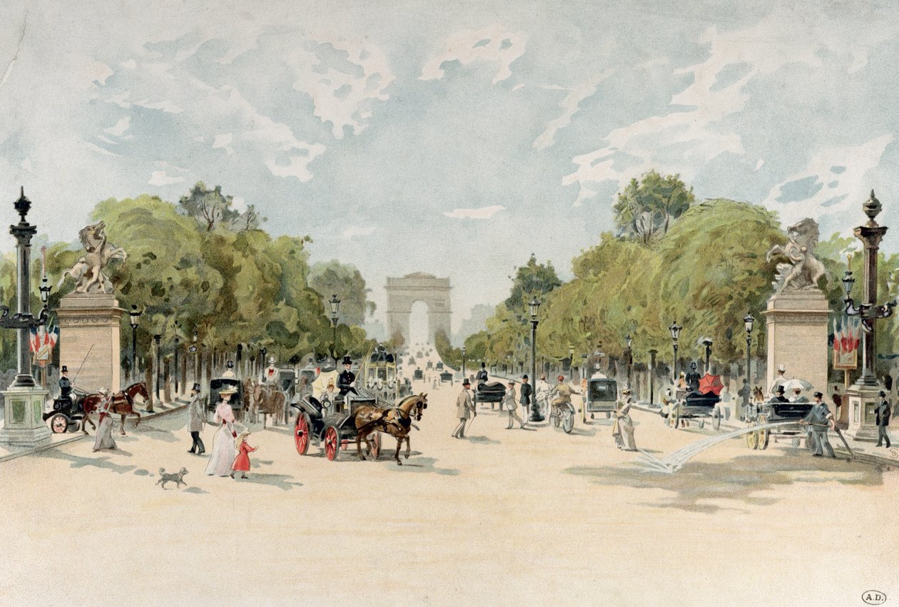 Avenue des Champs-Elysees, n. 1895 (wc paperilla) tekijältä French School
