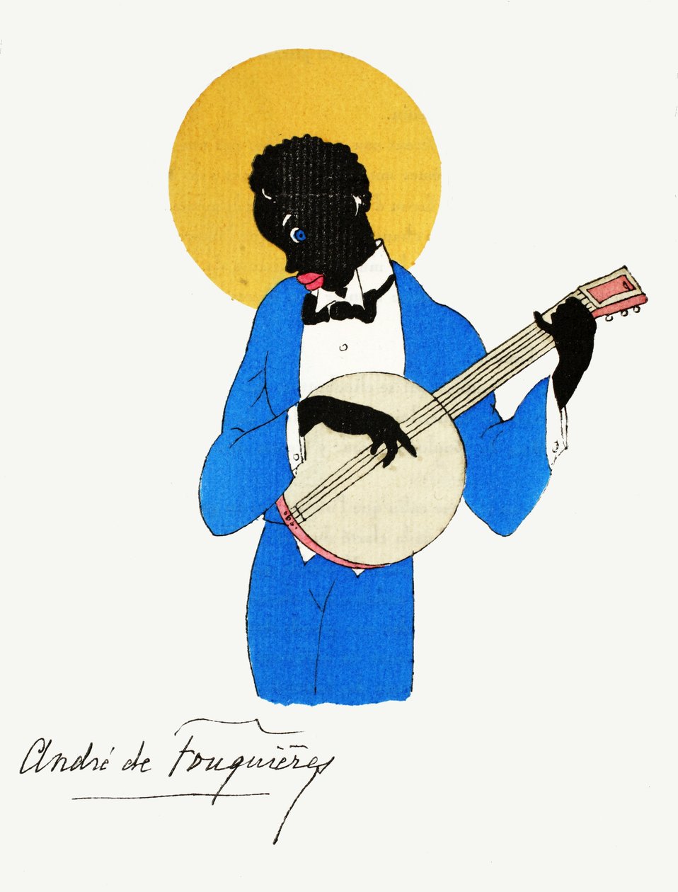 Banjo Player (pochoir print) tekijältä French School