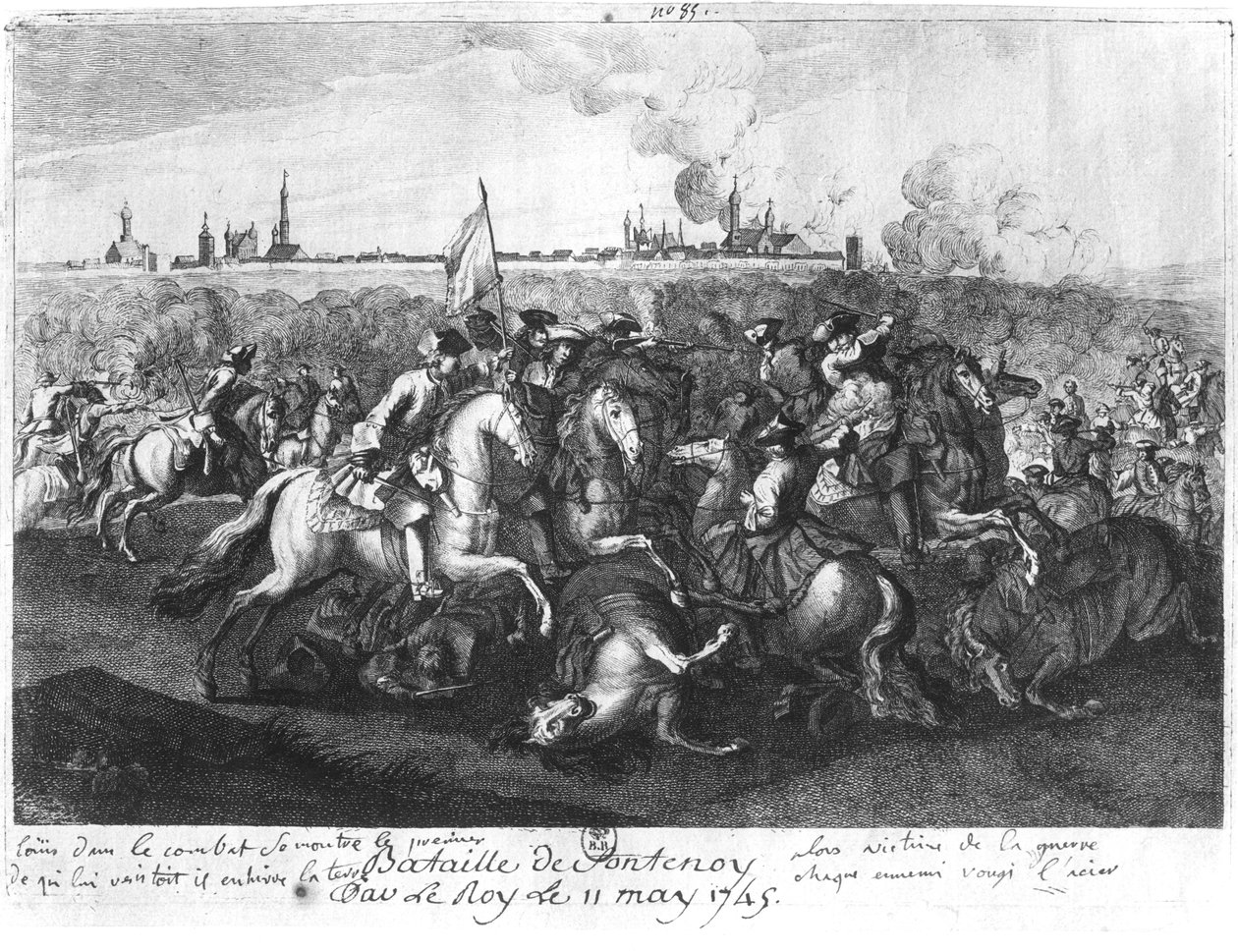 Fontenoyn taistelu 11. toukokuuta 1745 tekijältä French School