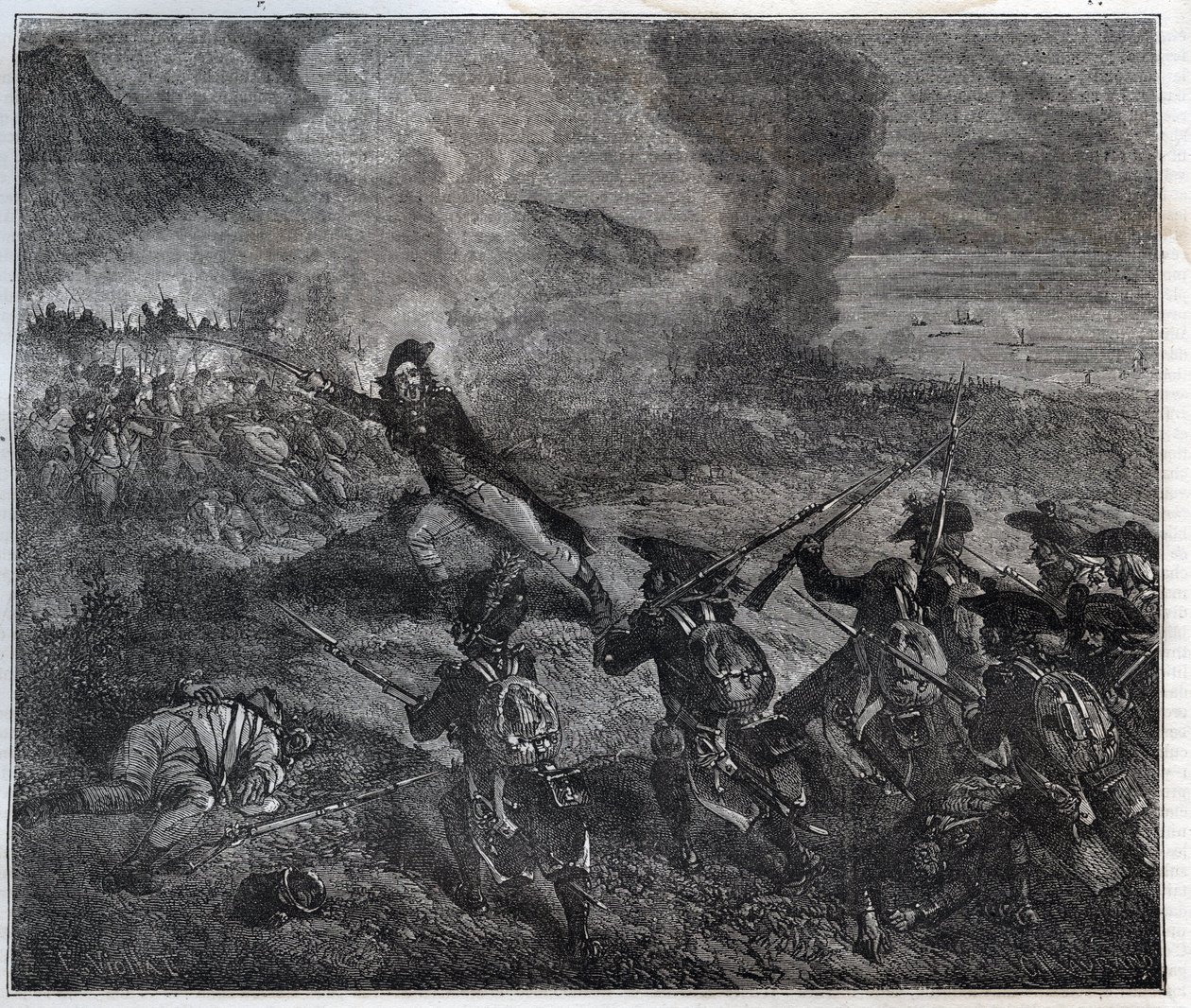 Loanon taistelu tapahtui 23.-24. marraskuuta 1795 ensimmäisen liittouman sodan aikana - Maurice La Charestin uusi kansallinen tietosanakirja - 1870 - tekijältä French School