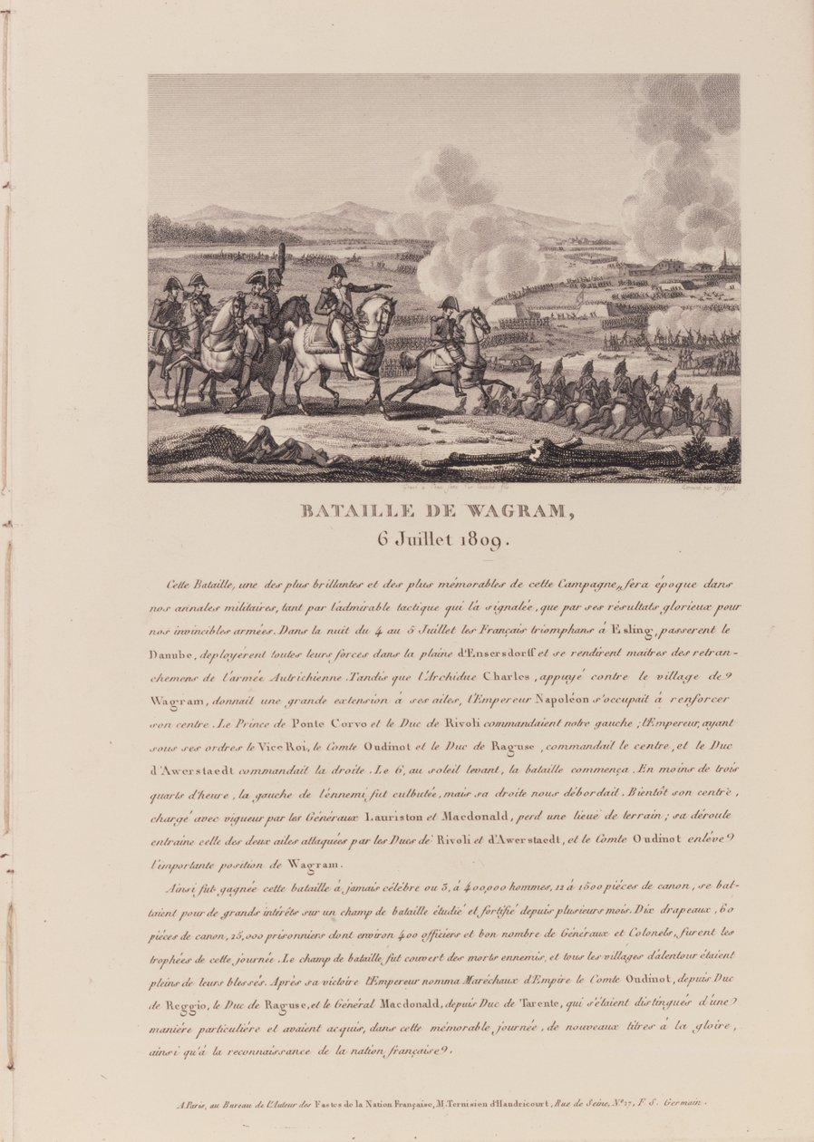 Wagramin taistelu 6. heinäkuuta 1809 (litho) tekijältä French School