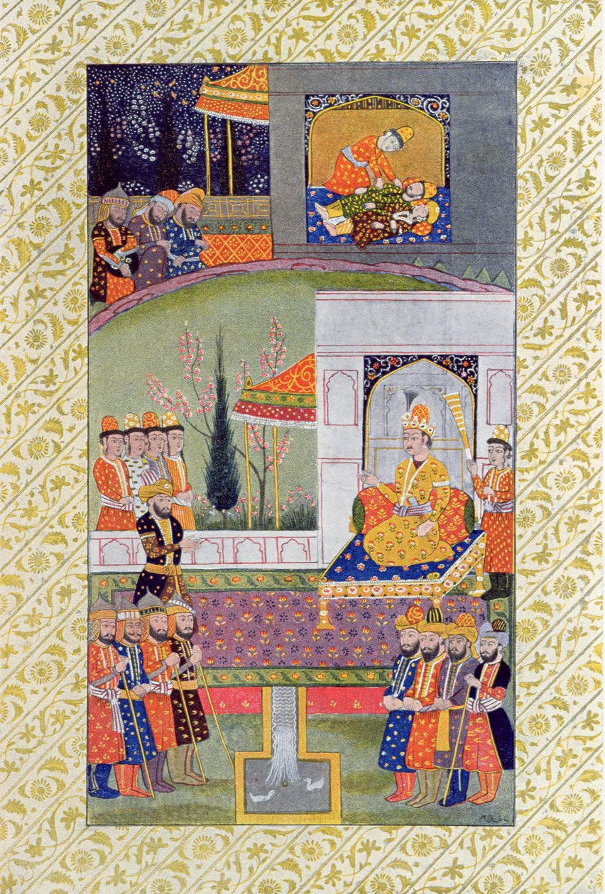 Oikeuden sänky, kuvitus Arabian yöistä, 1895 (värikaiverrus) tekijältä French School