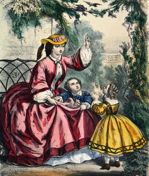 Linnunpesä (väri litho) tekijältä French School