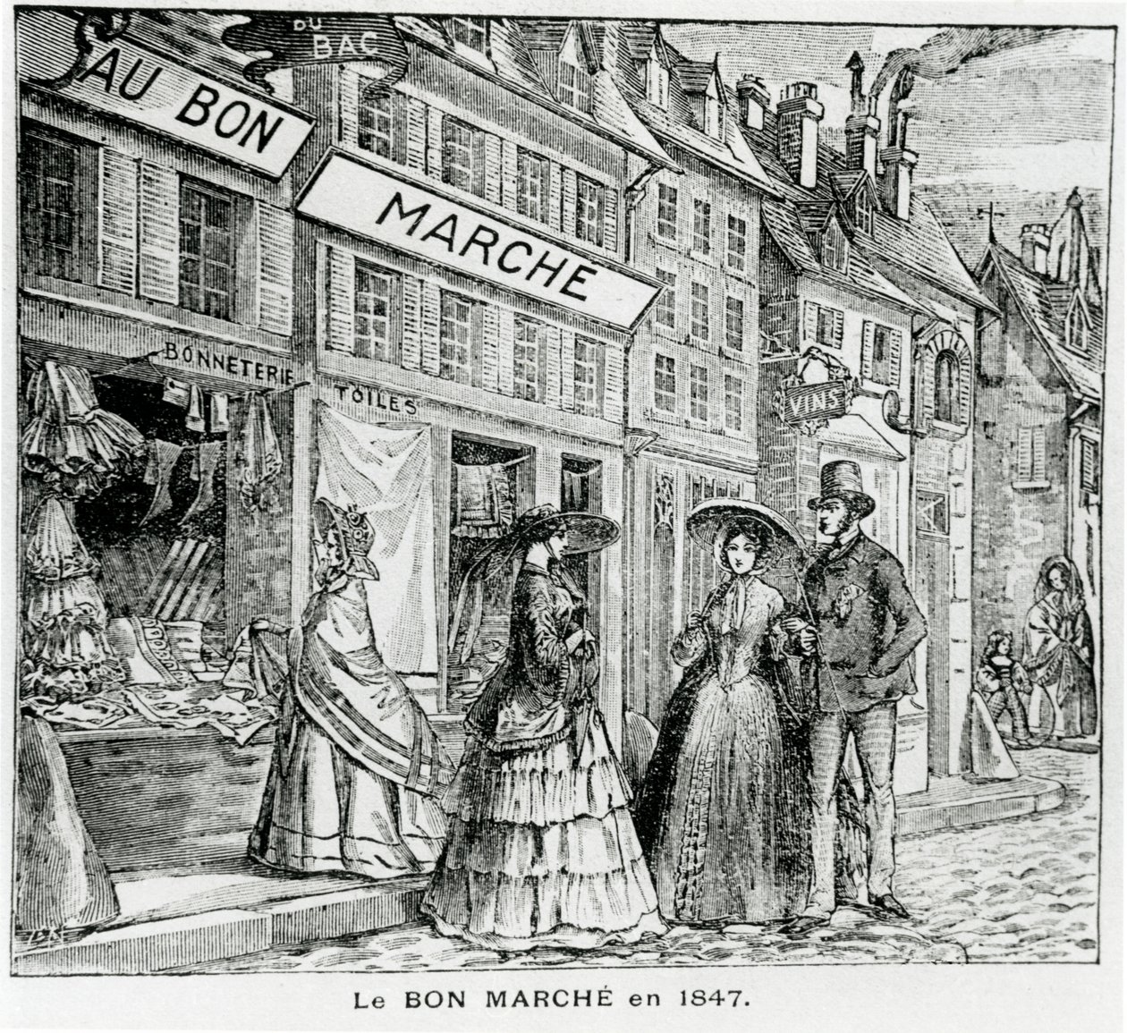 Bon Marché Shop rue du Bacilla, Pariisissa vuonna 1847 tekijältä French School