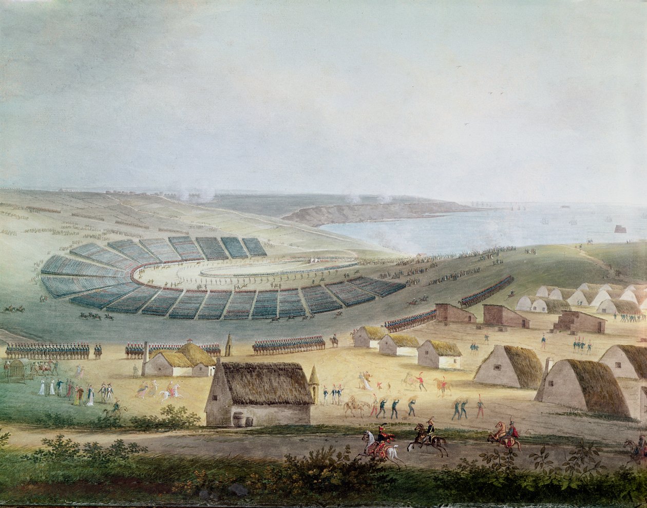 Boulognen leiri heinäkuussa 1804, 1809 (wc paperilla) tekijältä French School