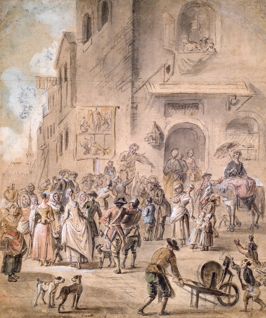 Charlatan, 1774 (kynä ja muste ja wc paperilla) tekijältä French School