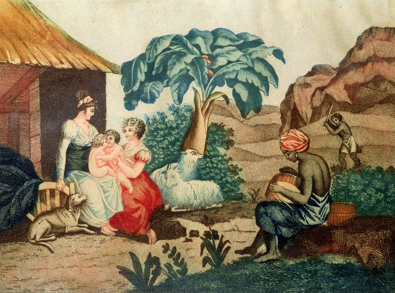 Paulin ja Virginien lapsuus, Henri Bernardin de Saint-Pierren (1737-1814) teoksesta "Paul et Virginie". tekijältä French School