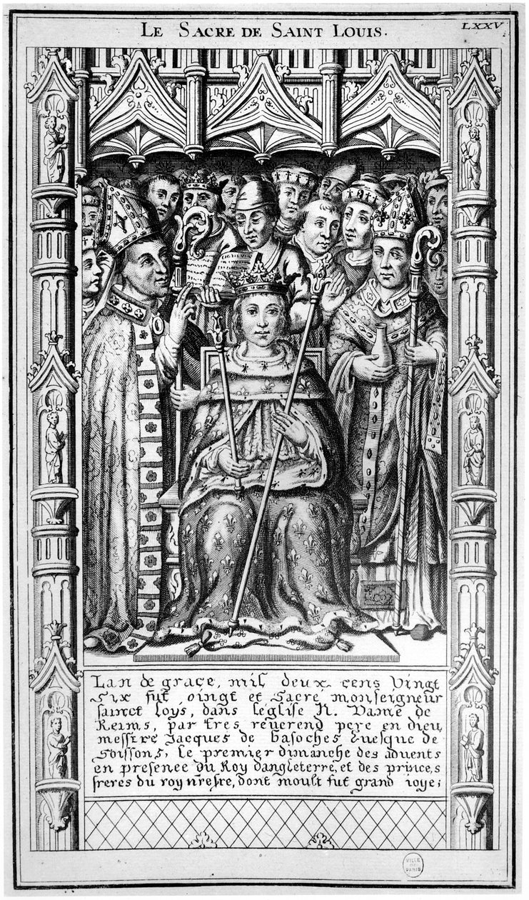 St. Louisin vihkiminen vuonna 1226, 1500-1600-luvulla tekijältä French School