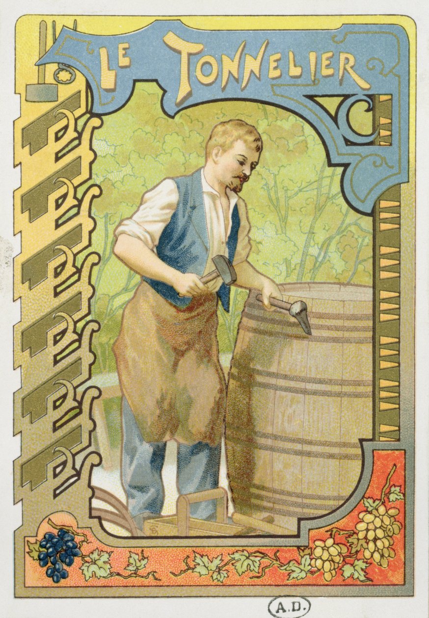 Cooper, kuvitus käsitöitä käsittelevästä kirjasta, n. 1899 tekijältä French School