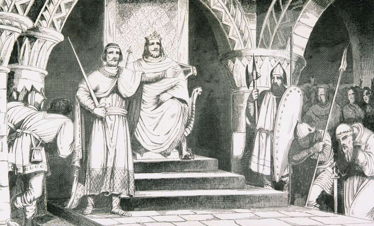 The Crowning of Chilperic II (670-720), Colartin Histoire de Francesta, julkaistu n. 1840 tekijältä French School