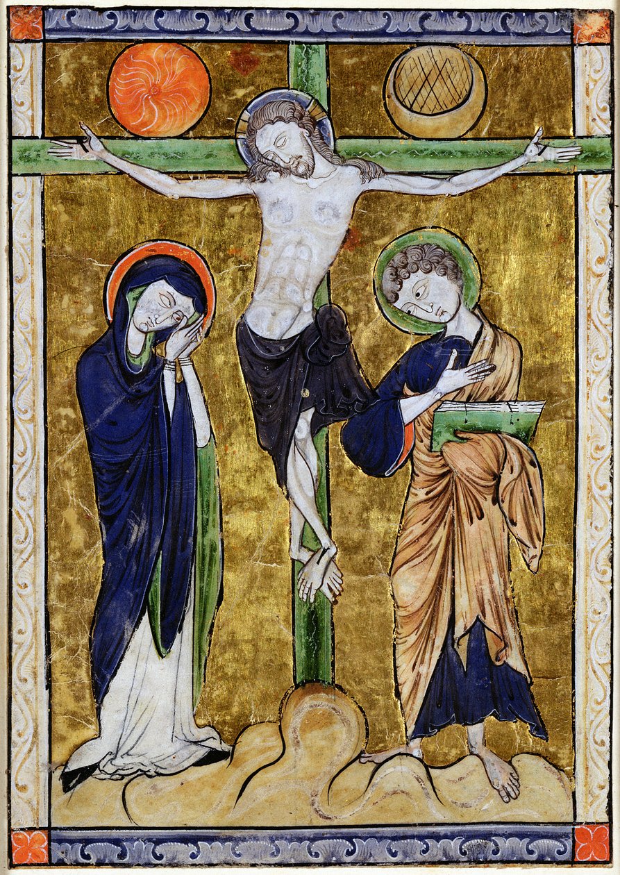 Ristiinnaulitseminen, psalterista, n. 1215 tekijältä French School