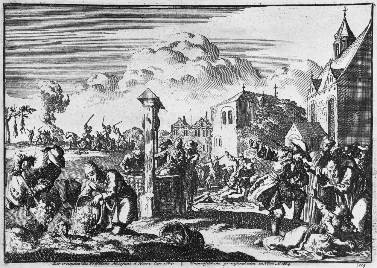 Presidentti Marsautin julmuus Niortissa protestantteja vastaan, 1684 tekijältä French School