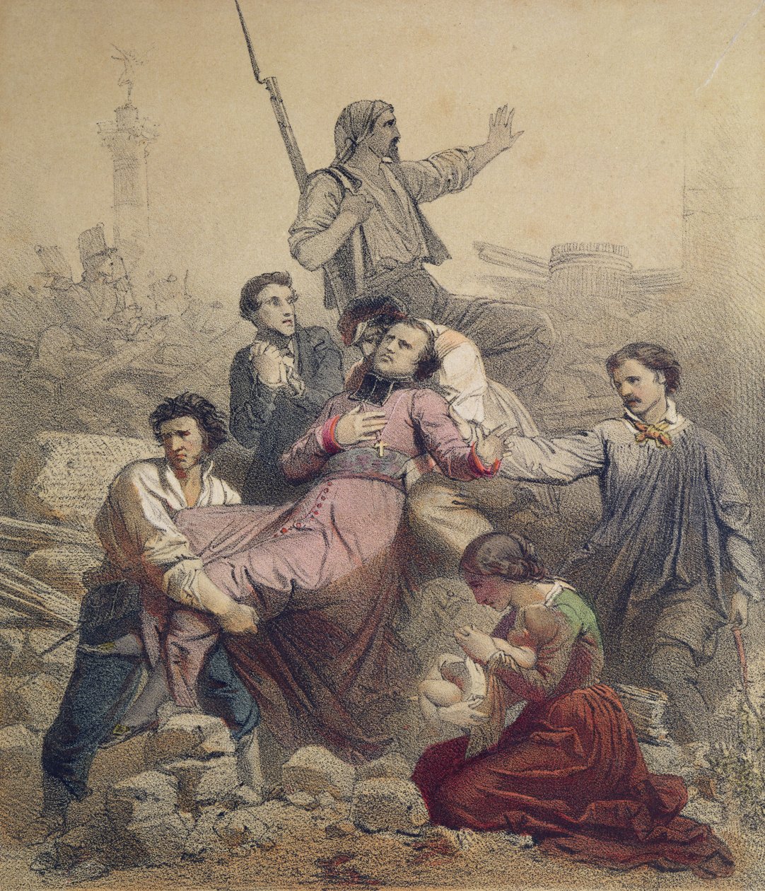 Monseigneur Affren (1793-1848) kuolema 25. kesäkuuta 1848 tekijältä French School