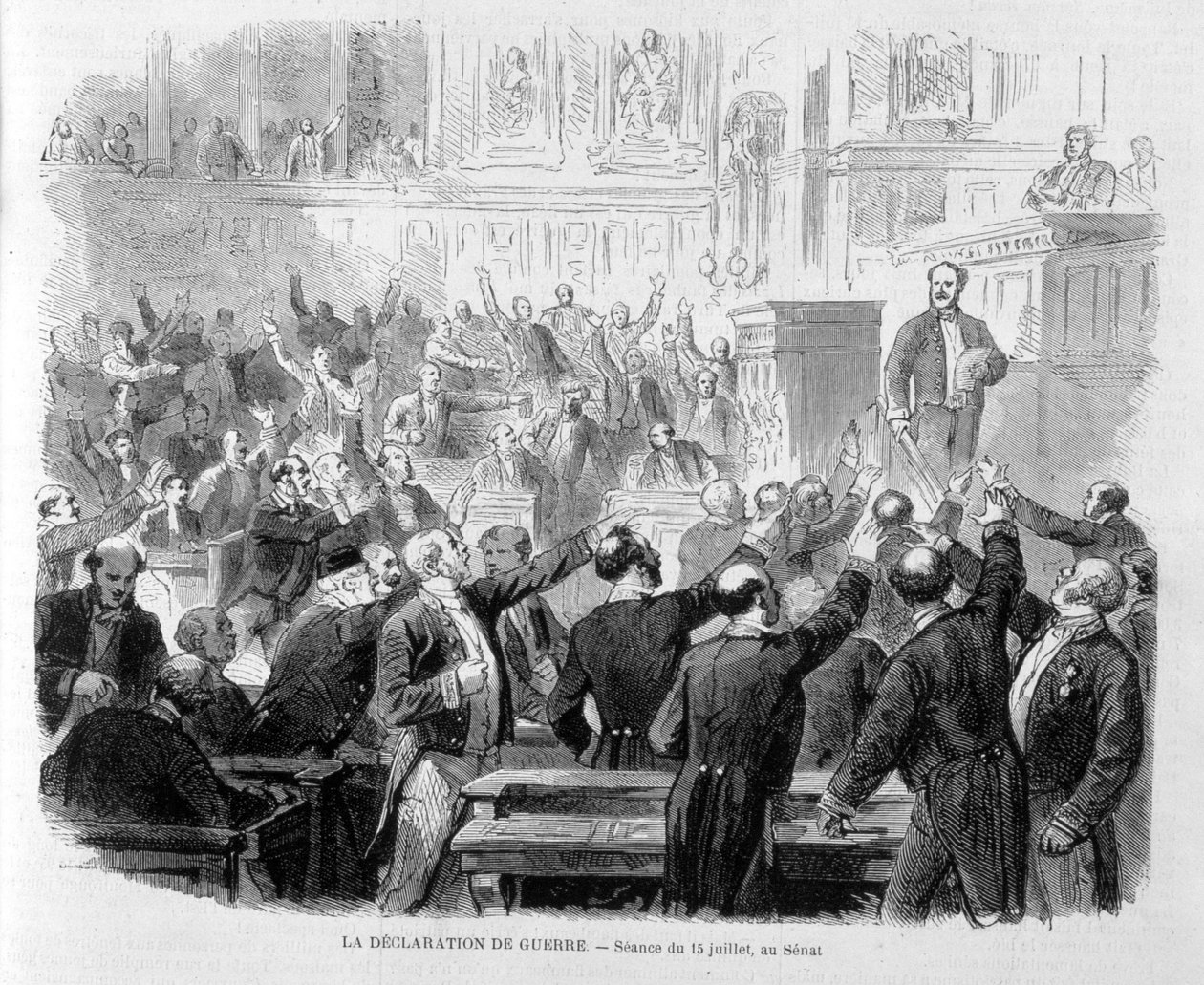 La declaració de guerra de 1870: Sessió del 15 de juliol al Senat - a "Le Monde Illustré" finlandès tekijältä French School
