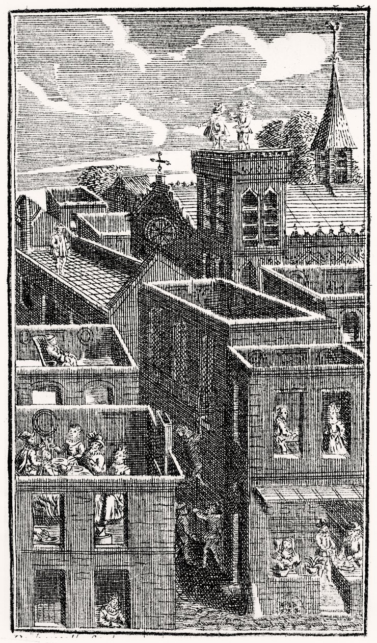 "Paholainen kahdella kepillä", n. 1787 tekijältä French School