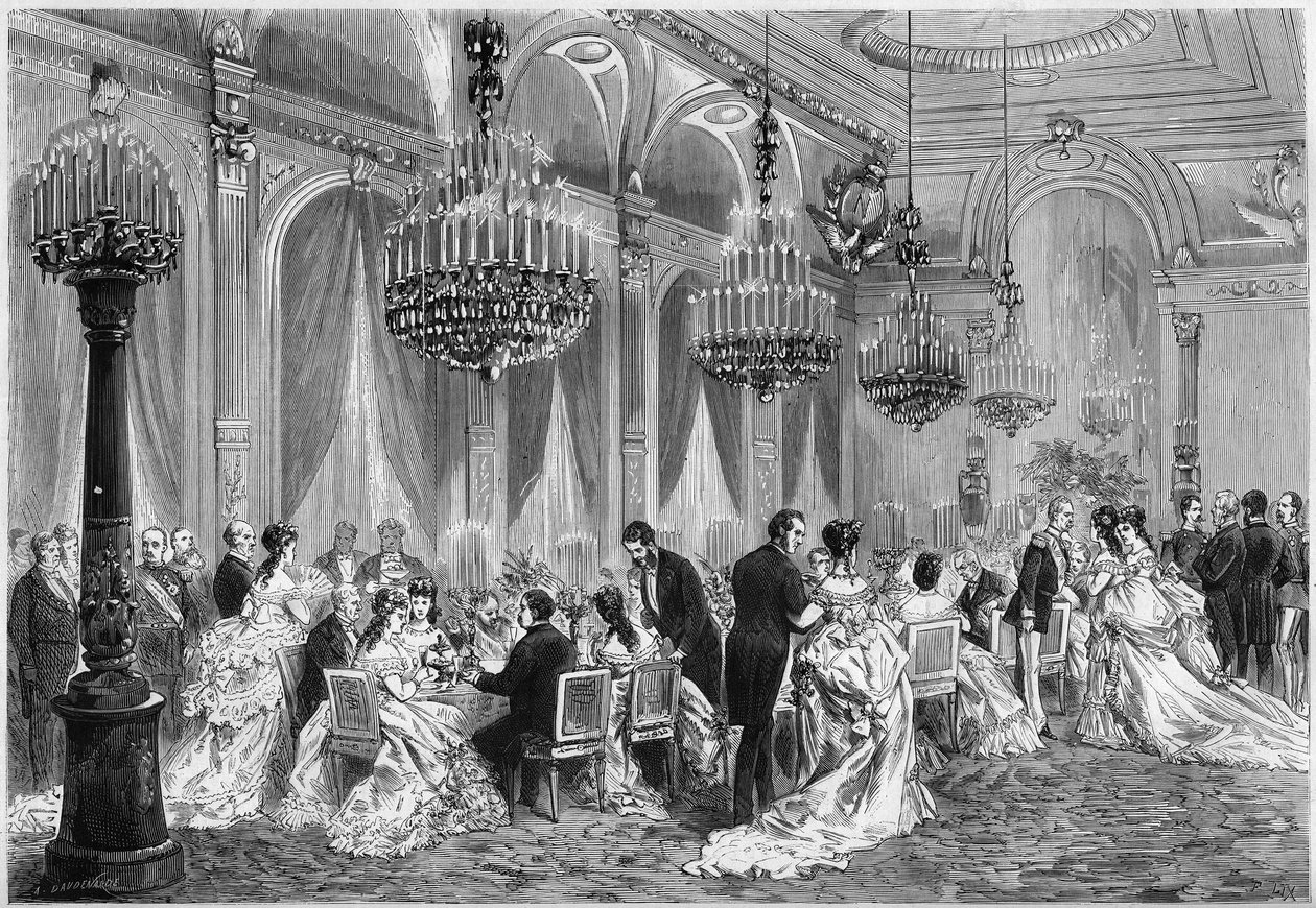 Diplomaattijoukon illallinen Adolphe Thiersin järjestämässä vastaanotossa Palais de l