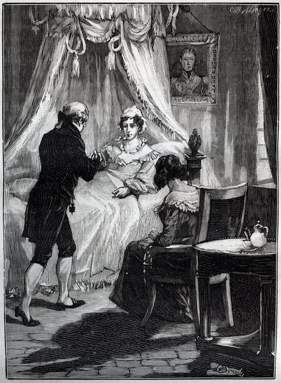 Berryn herttuatar (Marie Caroline, kahden Sisilian prinsessa, Berryn herttuatar (1798-1870) Blayn linnoituksella vastaanottaa tohtori Louis Charles Deneux