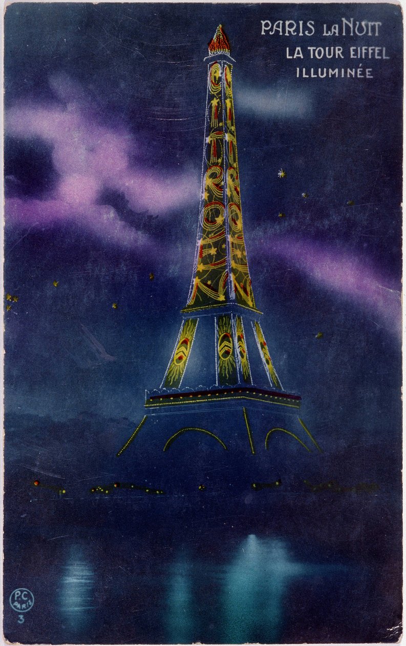 Eiffel-torni valaistu kirjaimilla "" Citroen"" - postikortti, noin 1925 tekijältä French School