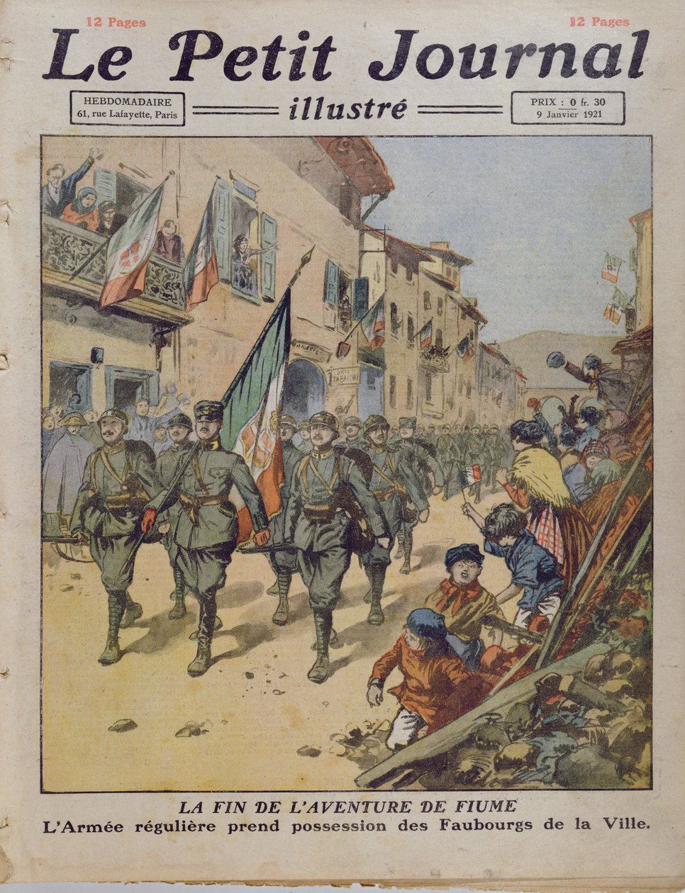 The End of the Fiume Adventure, Le Petit Journal, 9. tammikuuta 1921 tekijältä French School