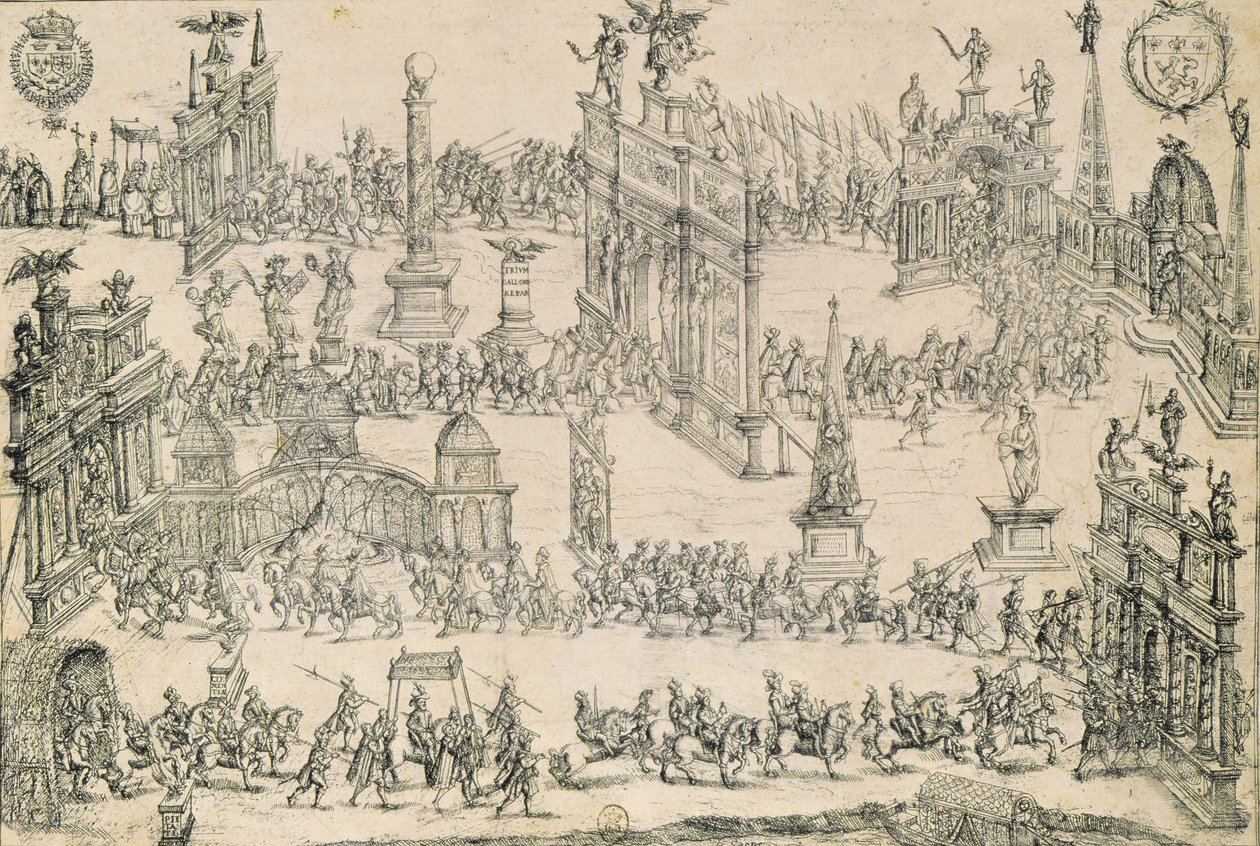 Henri IV:n (1553-1610) sisäänkäynti Lyoniin, 4. syyskuuta 1595 tekijältä French School