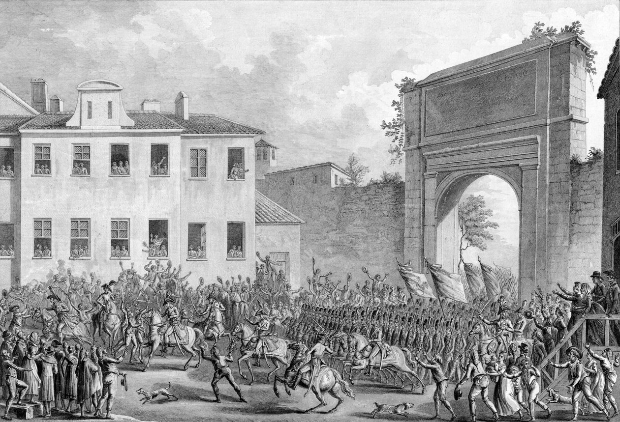 Ranskalaisten tulo Milanoon, 25 Floreal An IV (14. toukokuuta 1796) - Italian kampanja (1796-1797) - Ranskan joukot saapuivat Milanoon 14. toukokuuta 1796 tekijältä French School