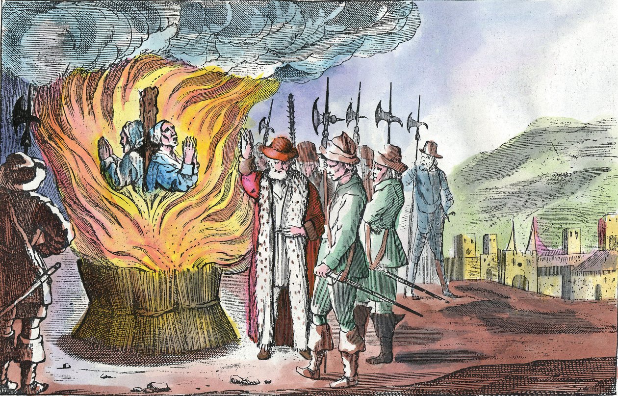 Valdensalaisten naisten teloitus Piemonten pääsiäisenä vuonna 1655 tekijältä French School