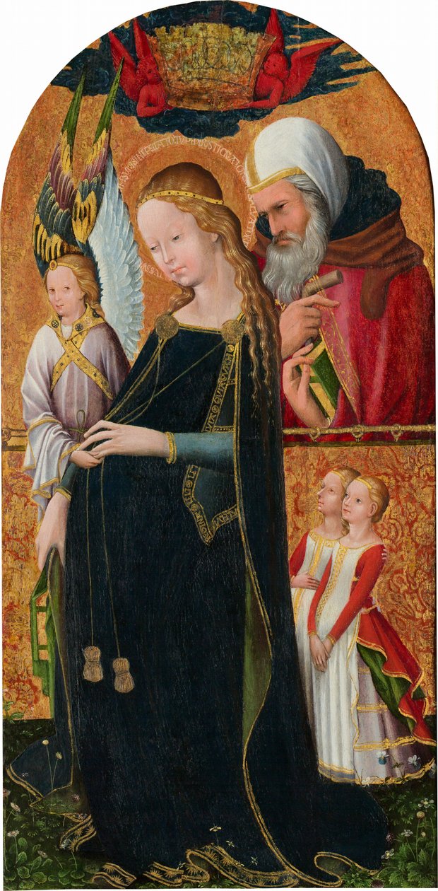 Odottava Madonna Pyhän Joosefin kanssa, n. 1425/1450 (tempera eurooppalaisessa saksanpähkinässä) tekijältä French School