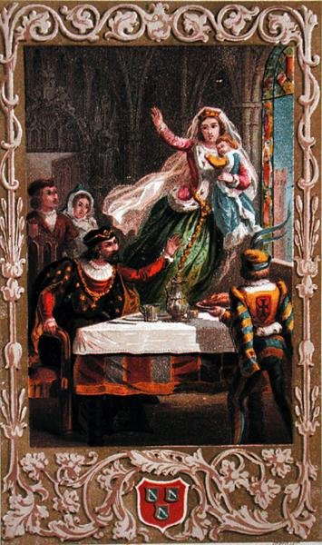 "The Fairy with Cloven Hooves", kuvitus J. Collin de Plancyn (1794-1881) n. 1850 teoksesta "Legendes des Esprits et des Demons" (värilitografia) tekijältä French School