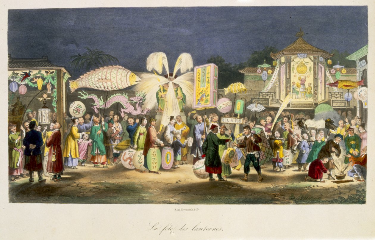 Lyhtyjen festivaali, pub. kirjoittanut Formentin, 1824-27 tekijältä French School