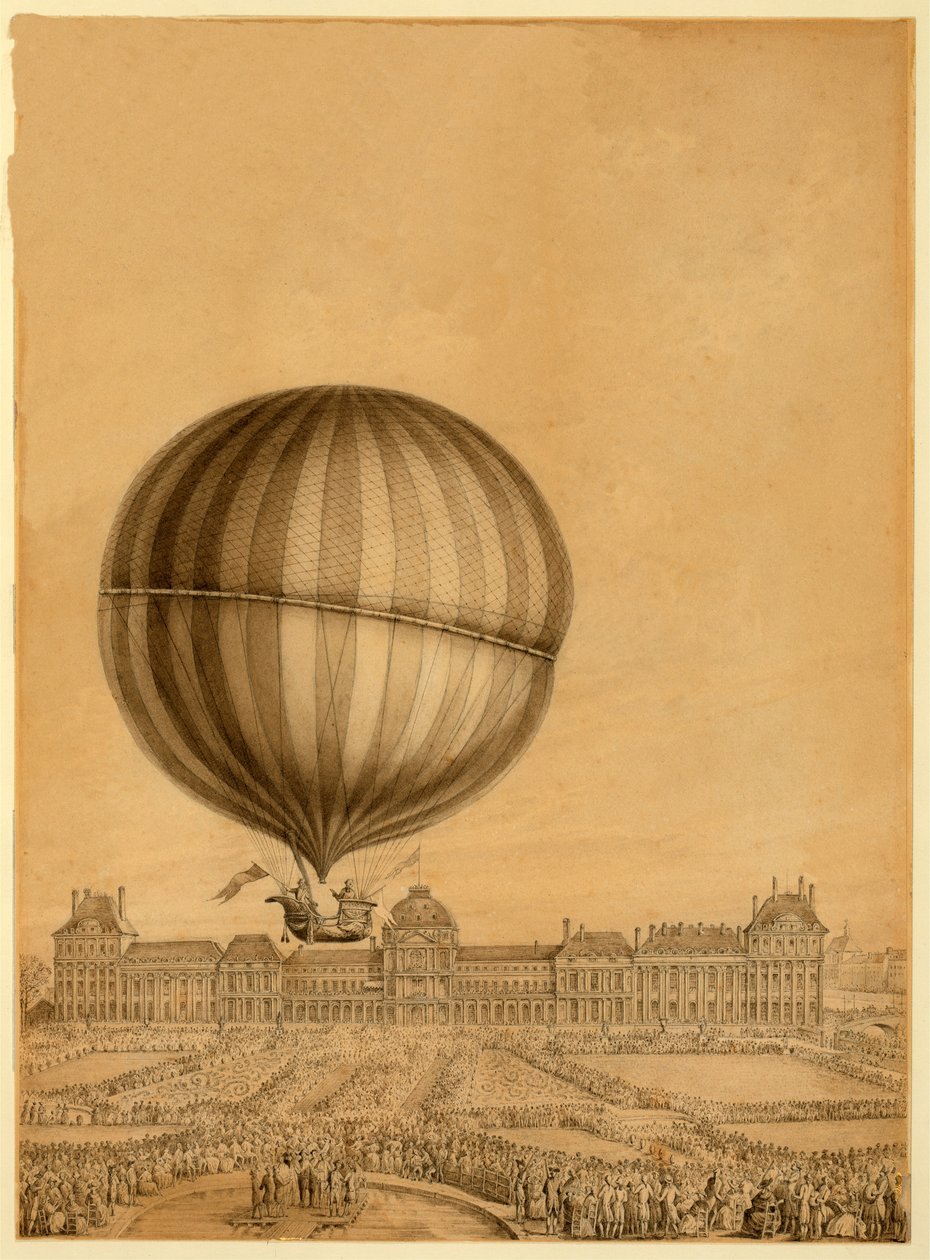 Ensimmäinen miehitetty kaasupallolento, 1. joulukuuta 1783, n. 1783 tekijältä French School