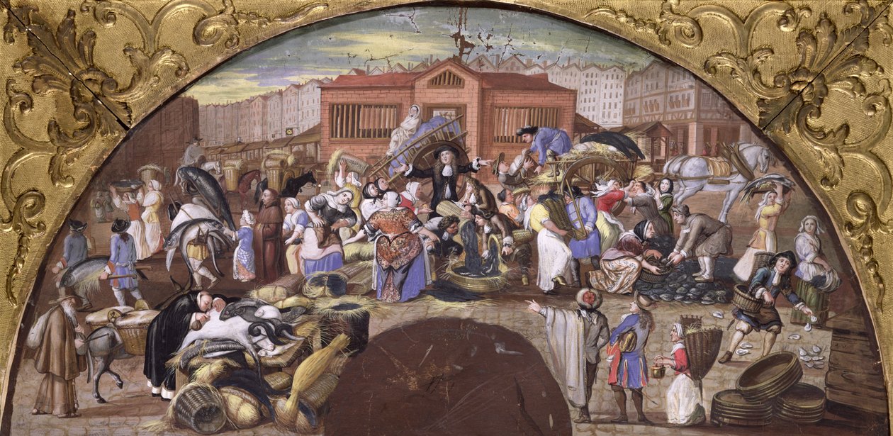 Kalamarkkinat Les Hallesissa, n. 1660 tekijältä French School