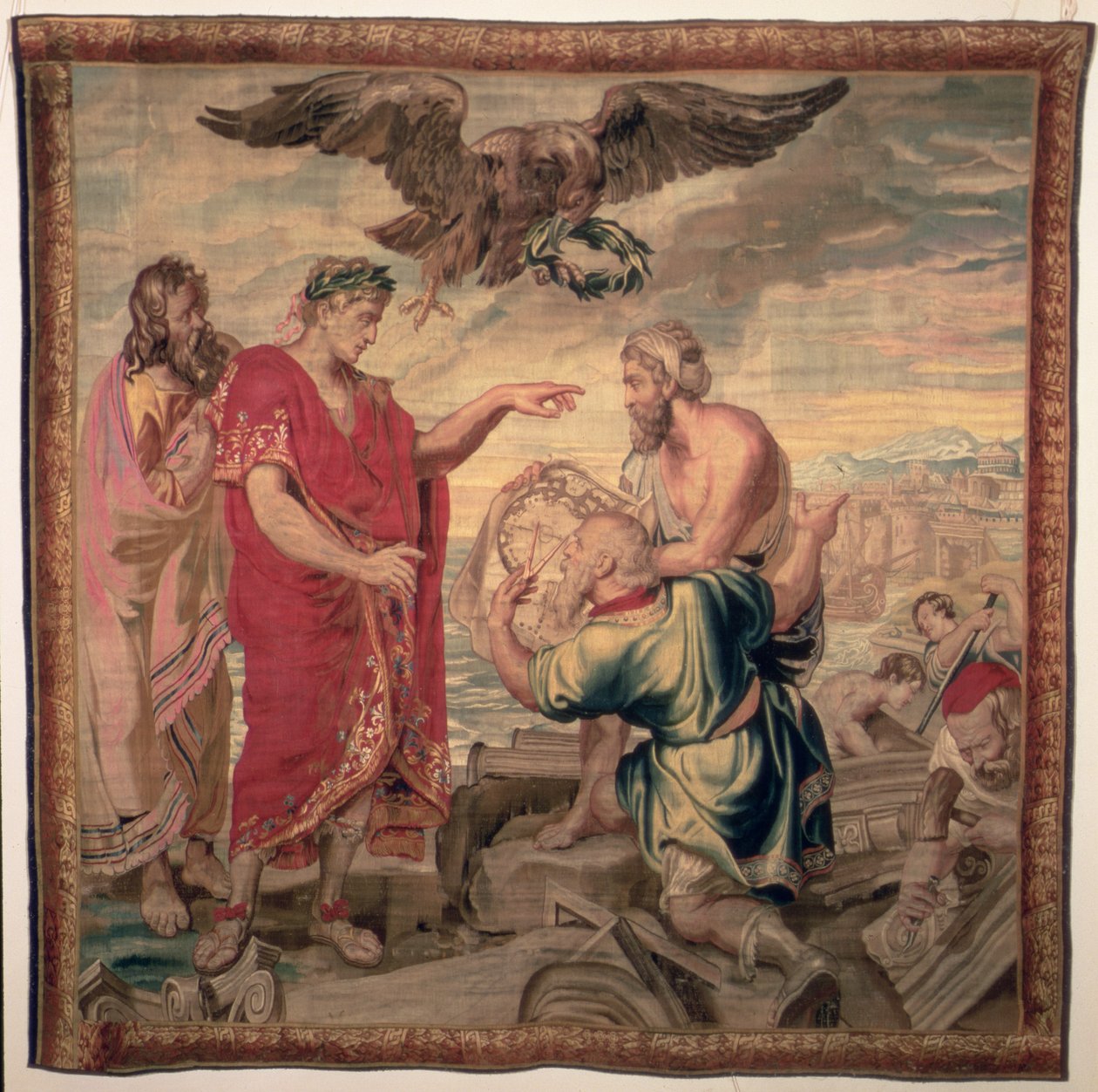 Konstantinopolin perustaminen, Keisari Konstantinuksen historia -sarjasta, Raphael de la Planchen tehdas, Pariisi, 1633-68 tekijältä French School