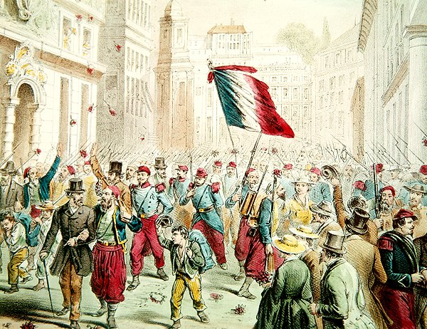 Ranskalaiset saapuvat Genovaan vuonna 1859 (värikaiverrus) tekijältä French School
