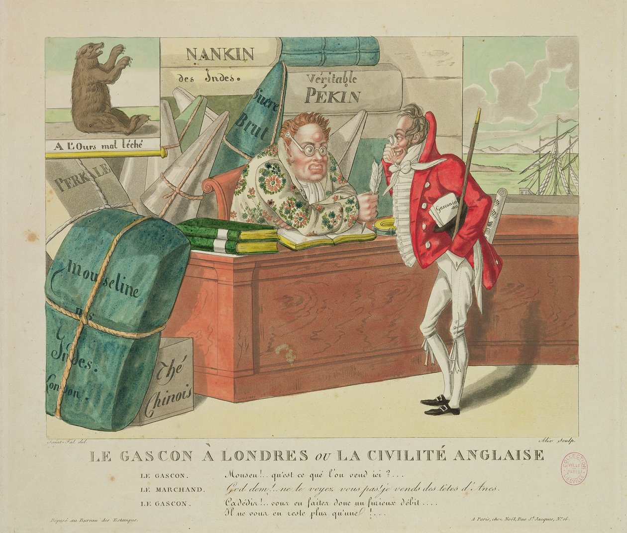 Gascon Lontoossa tai englantilainen sivistys, 1806 tekijältä French School
