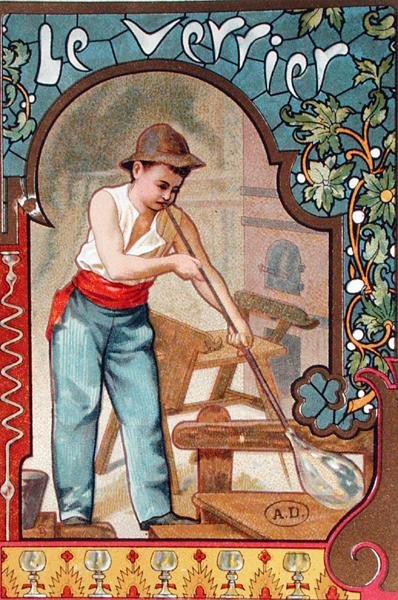 The Glassblower, n. 1899 (väri litho) tekijältä French School