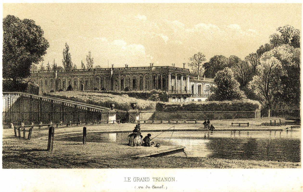 Suuri Trianon Versaillesin kanavalta katsottuna vuonna 1857. tekijältä French School