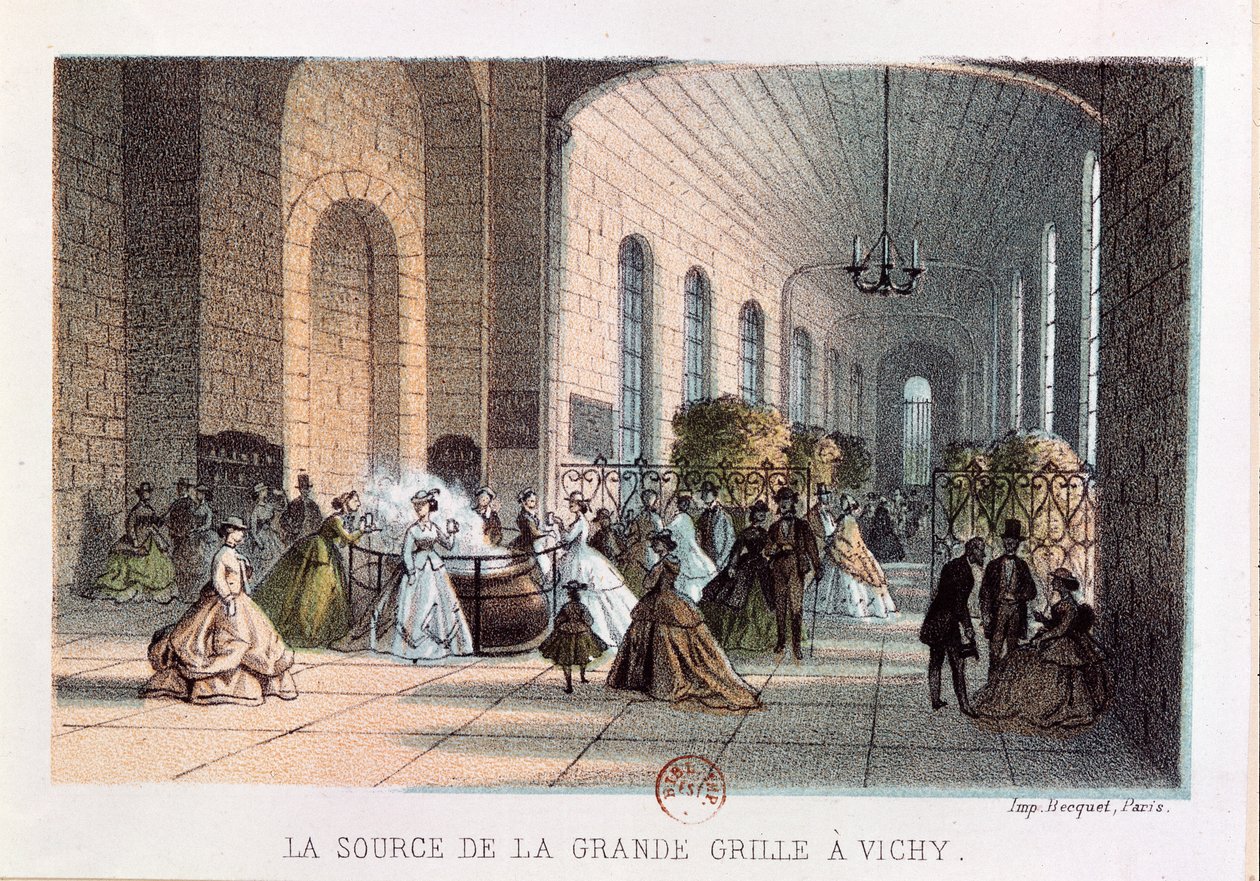 Grande Grille -vesilähde Vichyssä, 1800-luvun puoliväli tekijältä French School