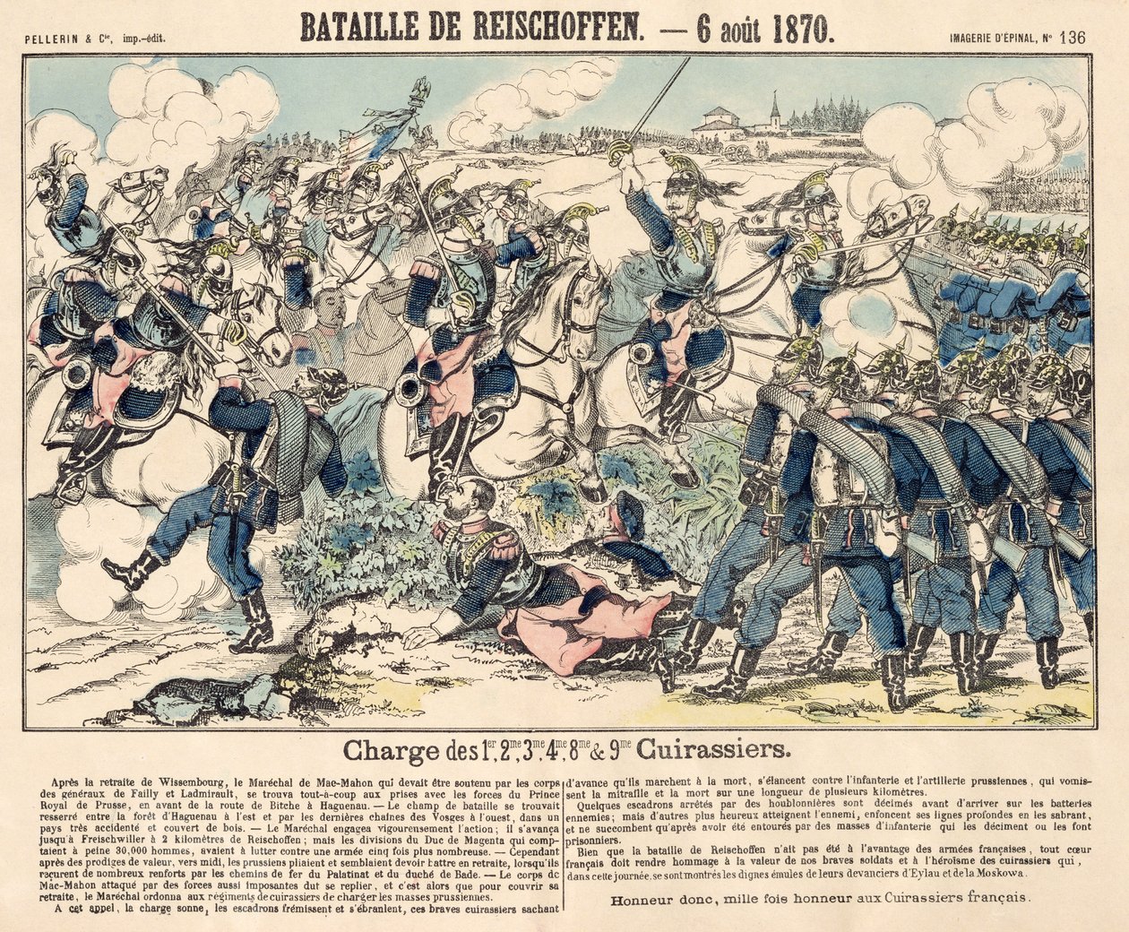 Ranskan ratsuväen sankarillinen hyökkäys Reichshoffenin taistelun aikana, 6. elokuuta 1870 tekijältä French School