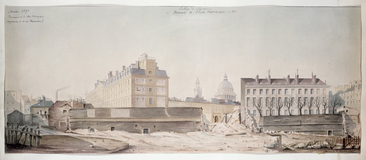 Rue Mongen reikä, Navarran kollegio ja Pariisin ammattikoulu, 1870. tekijältä French School