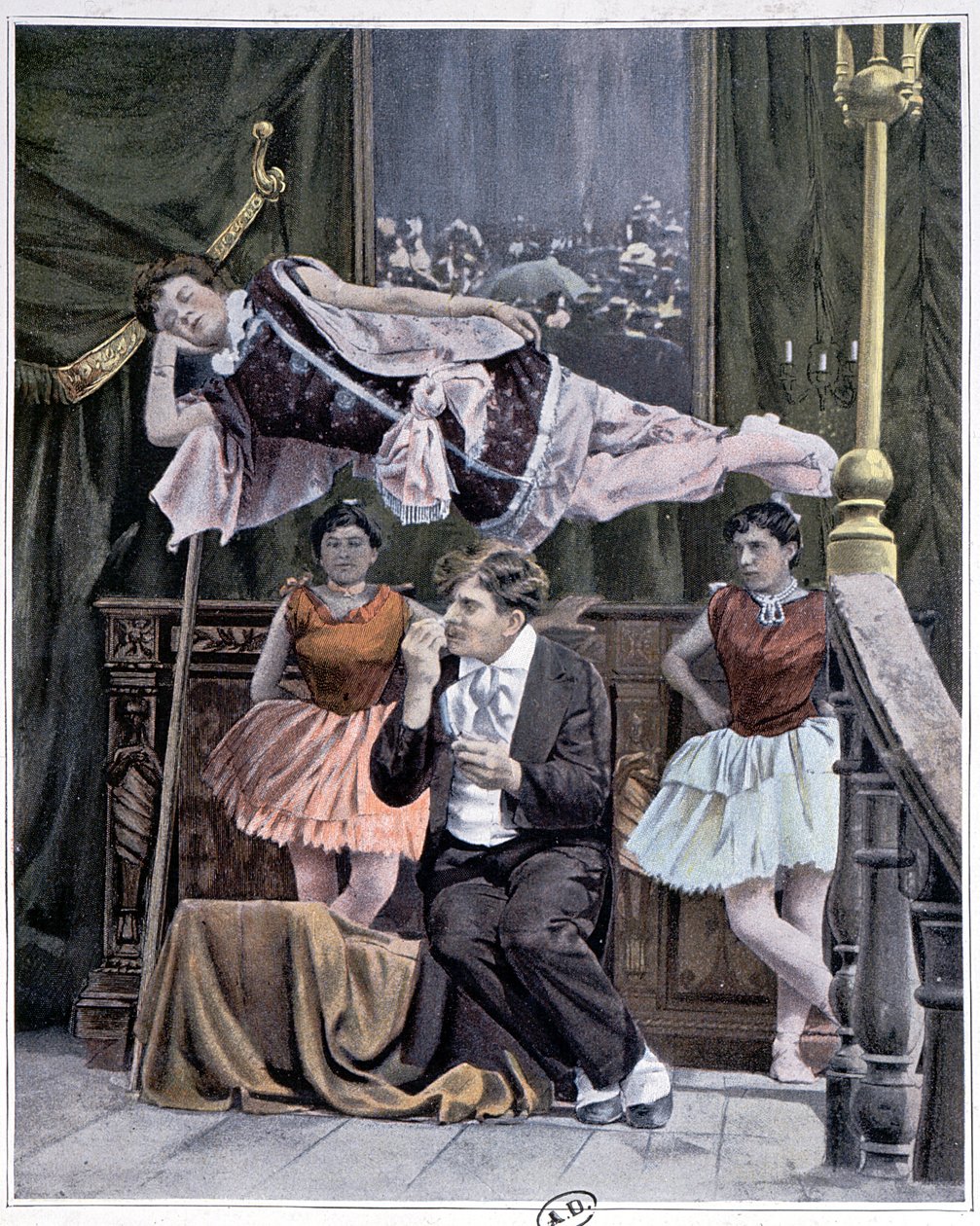 Illusionisti ja hänen levitaatiotemppunsa, 1800-luvun loppu tekijältä French School